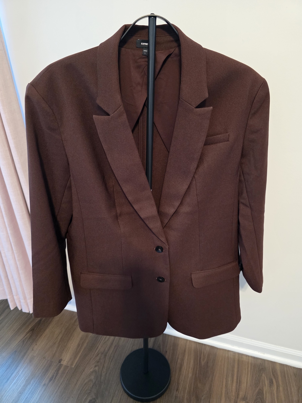 Womens Express Chocolate Brown Two Button Blazer Size L